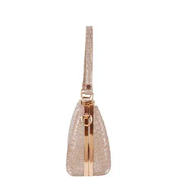 MISHA Blush Croco Textured Box Clutch image 4