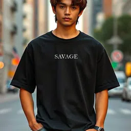 MaverIQ Men Graphic Printed Round Neck Cotton Oversized T-shirt-image-64