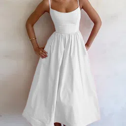 bebe Fit & Flare Midi Dress image 3