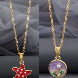 SZN Set Of 2 Stainless Steel Star Shaped Minimal Pendants With Chains-picture-39