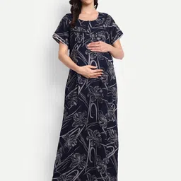 THE MAMA KLUB Printed Maxi Nightdress-picture-40