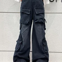 LULU & SKY Girls Wide Leg High-Rise Light Fade Stretchable Jeans-picture-29