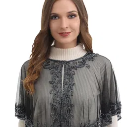 JEDCO Women Embroidered Crop Shrug-image-10