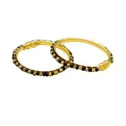 Missmister Kids Brass Antique Gold plated black and Gold beads traditional Nazariya-picture-25