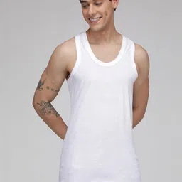 MACHO Pack of 10 Scoop Neck Pure Cotton Undershirt Vests image 2