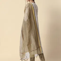 vredevogel Women Cotton Silk Kurta Pant Set image 2