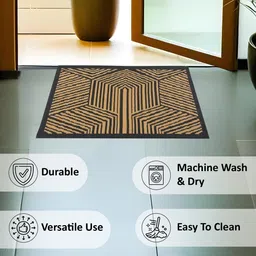 Aura Set Of 2 Brown & Grey Chevron-Designed Anti-Skid Doormat image 5