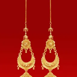 Anouk Gold-Plated Artificial Beaded Dome Shaped South Indian Temple Jhumkas-picture-25