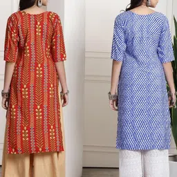 Ethnic basket Women Pack Of 2 Multicoloured Crepe Kurtas image 3