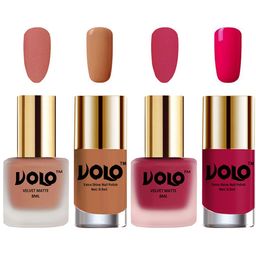 VOLO Set Of 4 Velvet Matte & Extra Shine Nail Polish - 8 ml & 9.9 ml Each- 38-43-64-53-picture-22