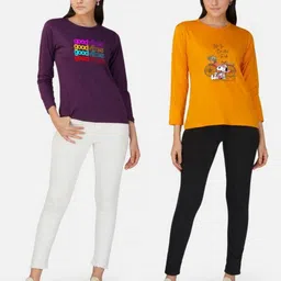 Metronaut Women 2 Printed Bio Finish Applique T-shirt image 4