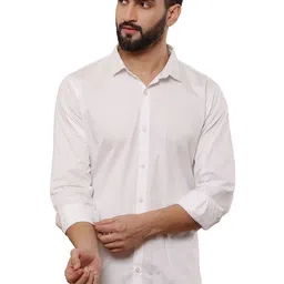 VFG Men Solid Spread Collar Cotton Formal Shirt image 3