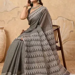SHANVIKA Ethnic Motifs Pure Cotton Handloom Saree image 5