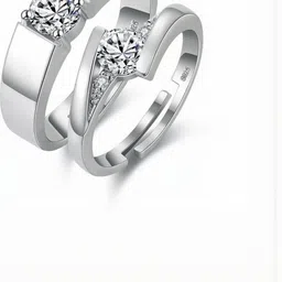 Teeragaj Set Of 2 Stone-Studded Couple Adjustable Finger Rings-picture-21