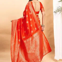 SANISA Woven Design Zari Silk Blend Handloom Saree image 5
