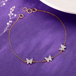 GIVA 14 Kt Gold Butterfly Diamond Bracelet-picture-48