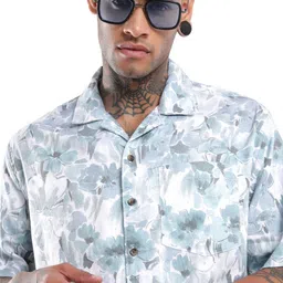WROGN Men Cuban Collar Floral Printed Casual Shirt-picture-35