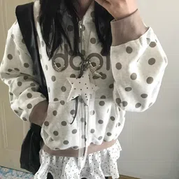 StyleCast x Revolte Graphic Printed Hooded Cotton Front-Open Sweatshirt image 4