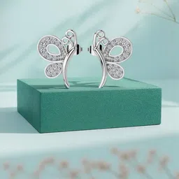 MISS HIGHNESS Rhodium-Plated 925 Silver Zircon Studs Earrings-image-32
