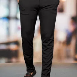 metronaut Regular Fit Men Black Polyester Trousers image 3