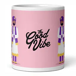 Mr UVD Off White & Pink Graphic Printed Matte Ceramic Mug 350 ml image 5