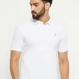 RENUOVO Men Polo Collar Applique T-shirt-image-40