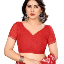 Moda Rapido Floral Printed Beads and Stones Saree image 5