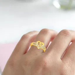 lila Heart Alphabet 'M' Valentine Ring Promise Propose Engagement Wedding Anniversary Brass, Stainless Steel, Copper, Alloy Cubic Zirconia Gold Plated Ring image 3