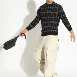 SHOWOFF Men Checked Long Sleeves Pullover image 3