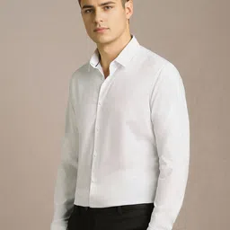 Louis Philippe Sport Men Slim Fit Solid Spread Collar Formal Shirt image 4
