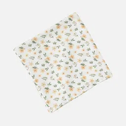 Giggles by Babyshop White Floral Printed Bamboo Muslin Swaddle Single Bed Blanket-image-32