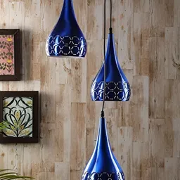 KINIS Modern and Unique Style Blue & Gold-Toned Aluminium Quirky Ceiling Lamp image 2