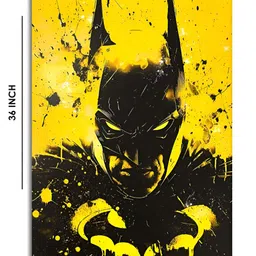 Craftnest creations Yellow & Black Single Piece Canvas Abstract Wall Paintings image 5