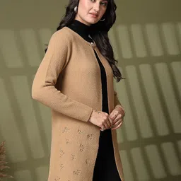 Thirty Threads Floral Embroidered Open Front Longline Shrug image 2