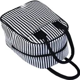 pentbuns Thermal Spill Proof Lunch Bag Multipurpose Handbag (White&Black) Waterproof Lunch Bag image 4