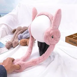 cataloon Rabbit Bunny Design Soft Foldable Ear Moving Earmuff for Girls & Kids New-15 Ear Muff image 4