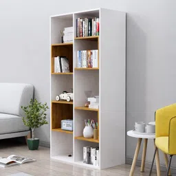 hexa red Wooden Book Shelf for Home, Living Room, Office, Multipurpose Rack, Engineered Wood Open Book Shelf image 3