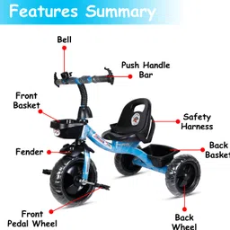 stepupp grow STP G LIGHT BLUE FRONT AND BACK BASKET-01 Tricycle image 3