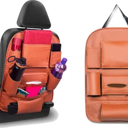 peeps store Peepsstore pack of 1 Tan,Orange colour car organizer bags for A-Star 2008 Car Multi Pocket image 2