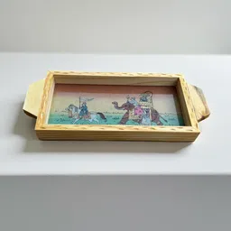 smf Wooden handmade serving tray with handle , stylish decorative tray. Tray-picture-42