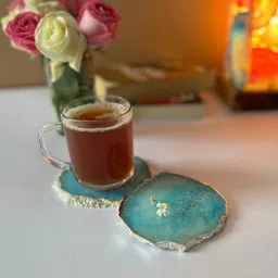 home arte Crystal Turquoise Stone Set of 2 Table Coasters image 4