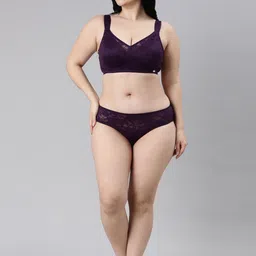 enamor P122 Lace Women Hipster Purple Panty image 5