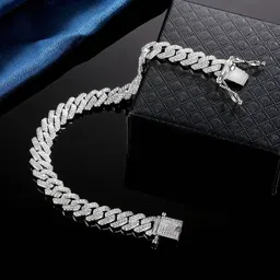 kazare Men Chains | Chains For Men | Iced out Chains Rhodium Alloy Locket-picture-21
