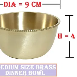 a & h enterprises Brass Cereal Bowl Hand Made Matte Finish Medium Katori for Dinnerware,Serveware -200 ML image 2
