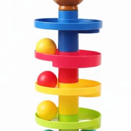 curious cubs Monkey Ball Drop Colorful Spiral Tower Rolling Ball Game for Babies image 2