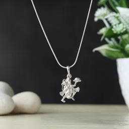 akshat sapphire Sterling Silver (92.5% purity) God Hanuman (Big Size) Pendant for Men Pure Silver Lord Bajrang Bali (Big Size) Locket for Good Health & Wealth Sterling Silver Pendant image 2