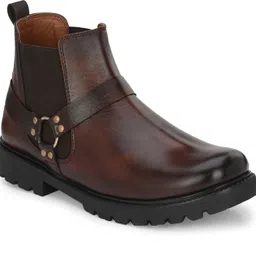 layasa Men Chelsea Slip-On Synthetic Leather Comfortable Boots For Men image 2