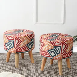 riance creations Tribal Geometric Print Seating Stool In Multi Color image 1