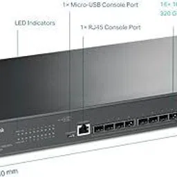 TP-Link Tl-Sx3016f 16 Port 10g Sfp+ Enterprise Level L2+ Smart Omada Sdn Integrated 16 Ports 10 Mbps Smart Network Switch image 3