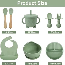 isupta Bone China MiniMunch 8-Piece Silicone Feeding Set Dinner Set image 5
